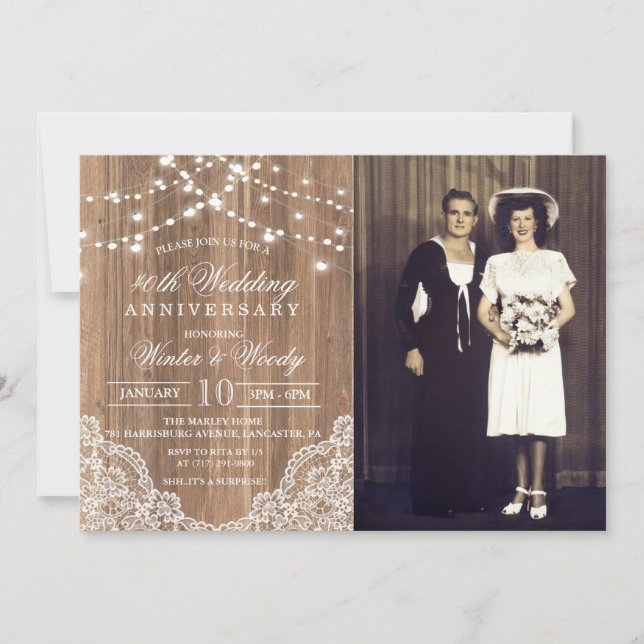 Invitation photo pour anniversaire de mariage - TO (Devant)