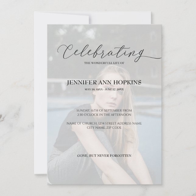 Invitation photo pour célébrer la vie (Devant)