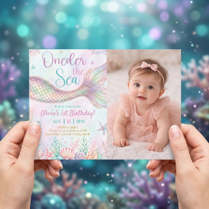 Invitation photo pour la 1ère fête d'anniversaire