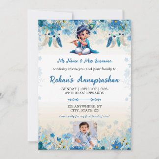 Invitation photo pour la cérémonie Annaprashan de