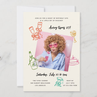 Invitation photo pour la fête d'anniversaire des f