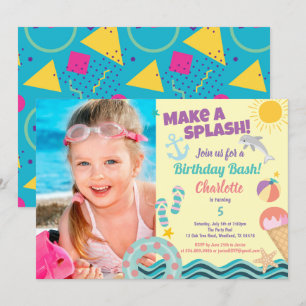 Invitation photo pour la fête de la piscine