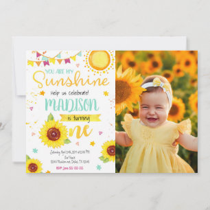 Invitation photo pour le 1er anniversaire d'une fi