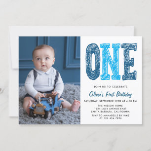 Invitation photo pour le premier anniversaire du g