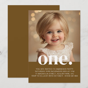 Invitation photo pour le premier anniversaire en m
