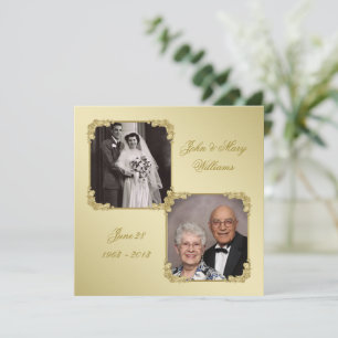 Invitation photo pour les 50 ans de mariage d'or