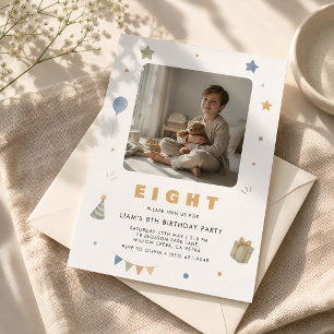Invitation photo pour les 8 ans d'un garçon