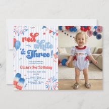 Invitation photo pour un anniversaire de 3 ans le