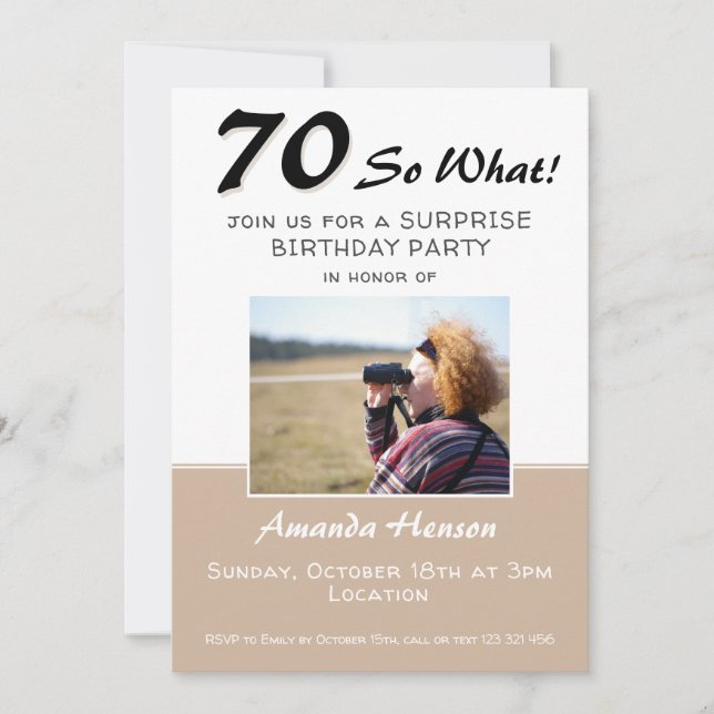 Invitation photo pour une fête d'anniversaire surp (Devant)