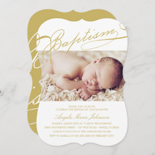 Invitation Photo préétablie de fille de croix de chapelet de