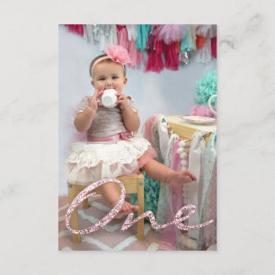 Invitation Photo Premier anniversaire Parties scintillant Ros