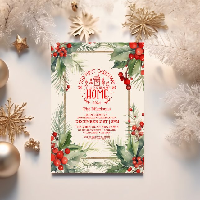 Invitation Photo Premier Noël Dans Notre Nouvelle Maison (Créateur téléchargé)