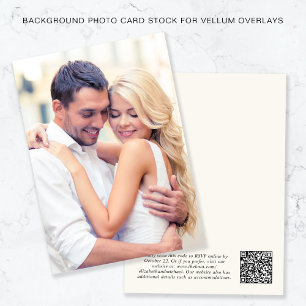 Invitation Photo QR Code Cream Arrière - plan Pour Revêtement