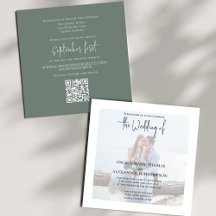 Photo QR Code RSVP Online Simple Moss Green