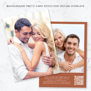 Invitation Photo QR Code Terracotta Arrière - plan Vellum Ove