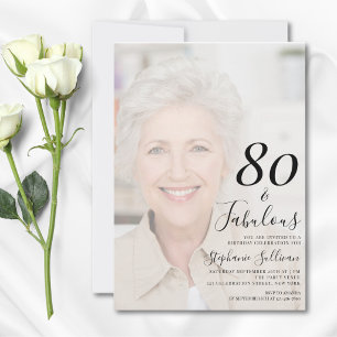 Invitation Photo Quatre-Vingts et Fabuleux Fête d'anniversair