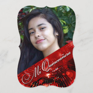 Invitation Photo Quinceanera de Sugey2 Magic Lights - rouge
