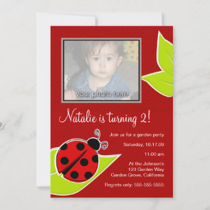 Invitation photo Red Ladybug