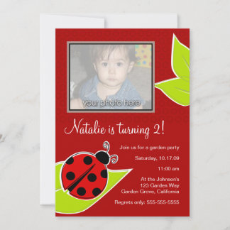 Invitation photo Red Ladybug