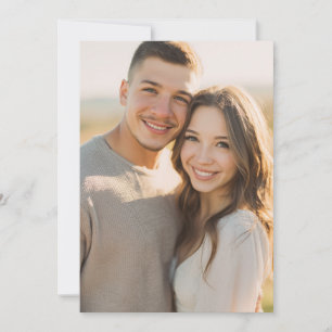 Invitation Photo Romantique Beige Chaud