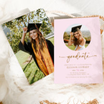 Photo rose et or moderne Graduate Graduate Party