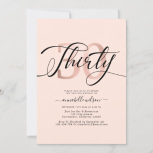 Invitation photo Rose Gold Foil 30e anniversaire
