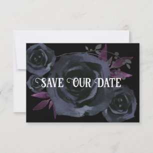 Invitation Photo Rose noir Enregistrer notre date
