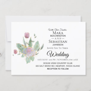 Invitation *~* Photo RSVP - QR ROSE BOUQUET Mariage AR12