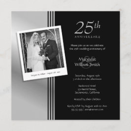Invitation Photo Silver 25e fête du Mariage
