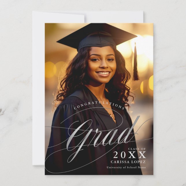 Invitation Photo Silver Graduation Ceremony & Dinner Event (Devant)