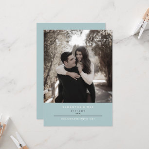 Invitation Photo simple Couple Hiver Ice Bleu Contemporain 