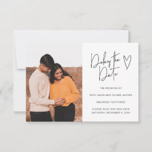 Invitation photo simple de report de date de maria