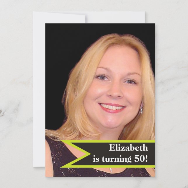 Invitation Photo simple du 50e anniversaire de la femme moder (Devant)