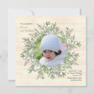 Invitation photo Spring Berry Wreath
