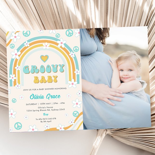 Invitation Photo super Baby Rainbow Baby shower Party (Créateur téléchargé)