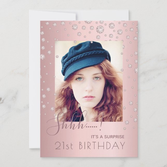 Invitation Photo Surprise Anniversaire de la fête des diamant (Devant)