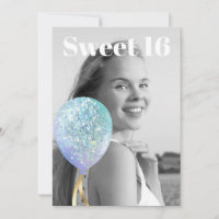 *~* PHOTO Sweet 16 Rainbow Balloon AP29 Anniversai