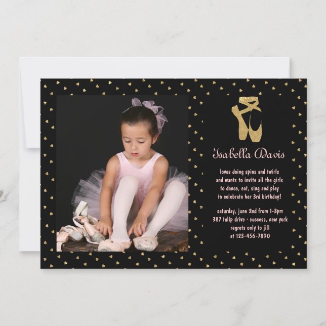 Invitation photo Sweetheart Ballerina (Devant)