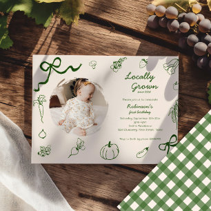 Invitation Photo tirée à la main dans la ferme cultivée local