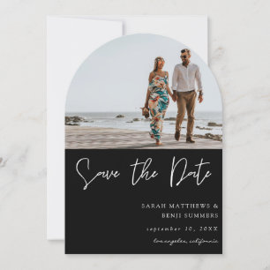 Invitation Photo & Typographie de la main Enregistrer la date