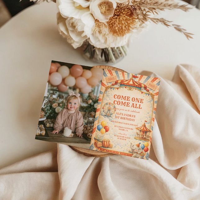 Invitation Photo Vintage Circus Fairytale Birthday (Créateur téléchargé)