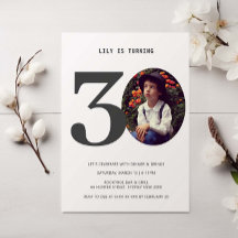 Invitation photo vintage portée 30e anniversaire