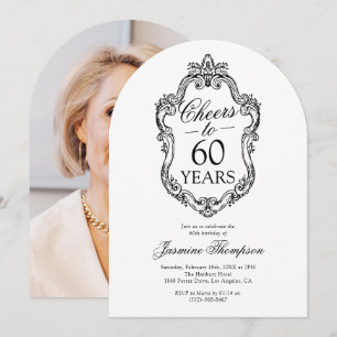 Invitation Photo Vintage Rococo Fête des 60 ans