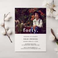 Invitation photo vintage rose 40e anniversaire