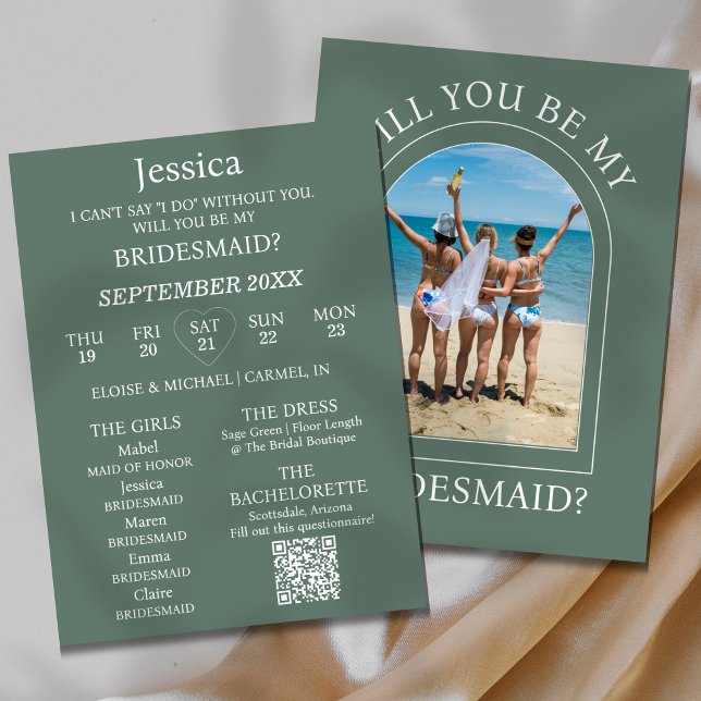 Invitation Photo Will You Be My Bridesmaid Proposal Card (Pop the question to your bridal party with this Photo Will You Be My Bridesmaid Proposal Card! )