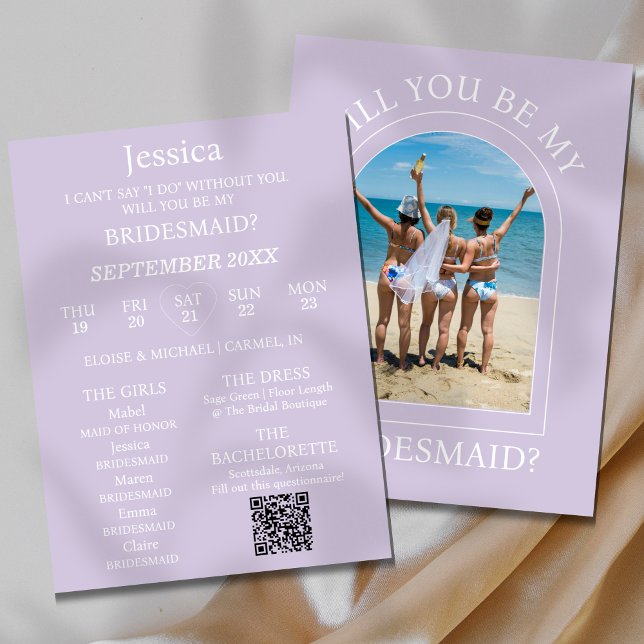 Invitation Photo Will You Be My Bridesmaid Proposal Card (Pop the question to your bridal party with this Photo Will You Be My Bridesmaid Proposal Card!)