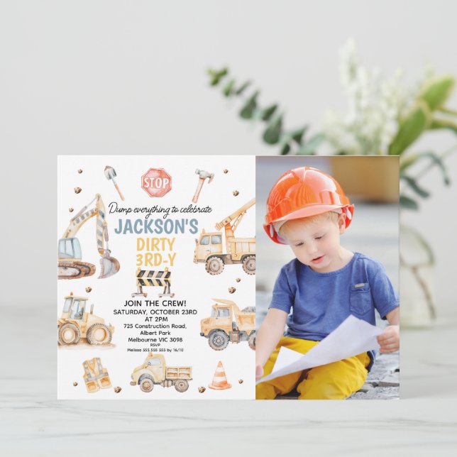 Invitation Photo Yellow Boys Construction sale 3ème anniversa (Debout devant)