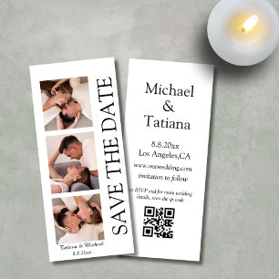 Invitation photobooth moderne 3 photos code qr enregistrer la