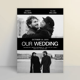 Invitation Photogénique poster de film mariage moderne minima