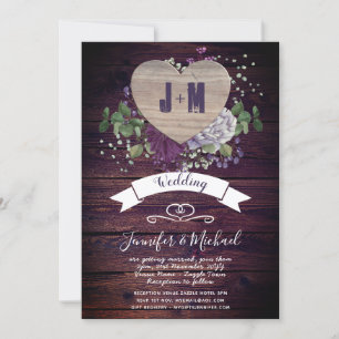 Invitation Photographie de coeur rustique Mariage Inviter Boi